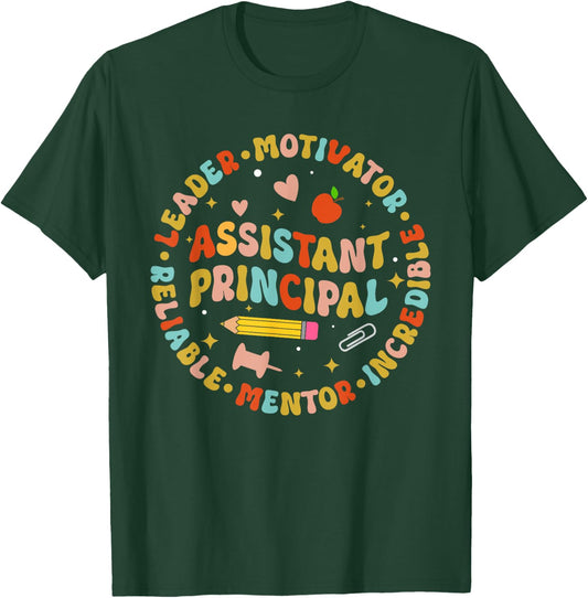 Groovy School Assistant Principal Teacher Appreciation T-Shirt - T-Shirt | Forest