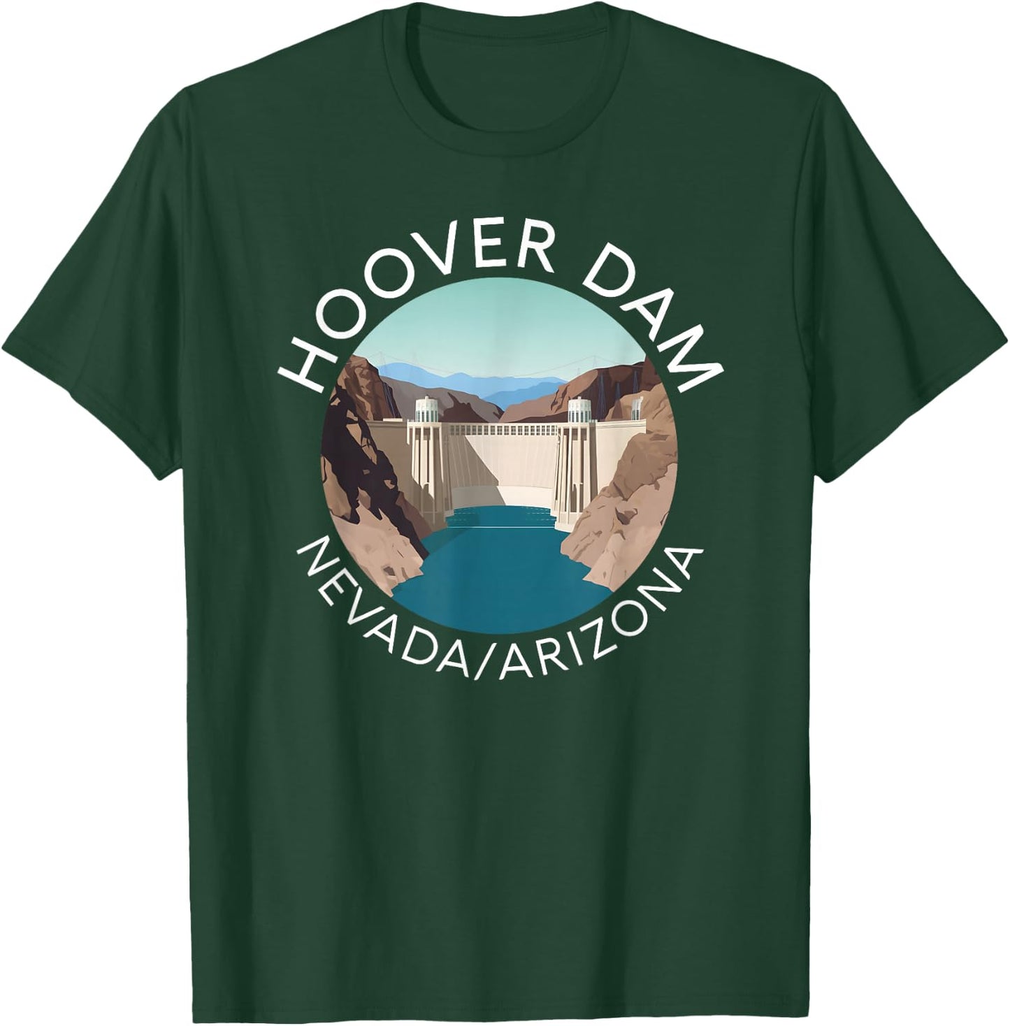 Hoover Dam Nevada Arizona Colorado River Engineering Vegas T-Shirt - T-Shirt | Forest