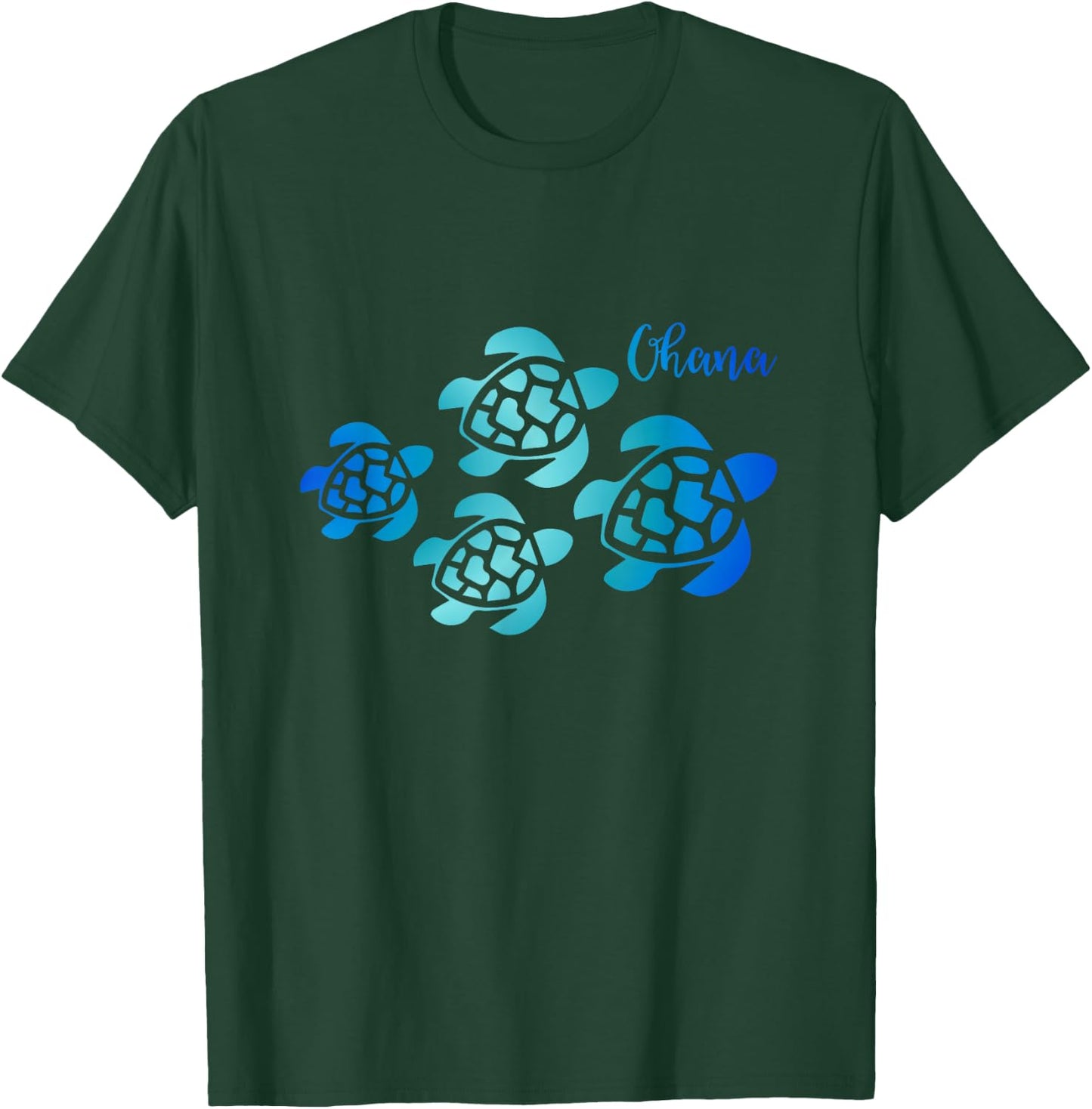 Ohana Sea Turtle Family Hawaii Vacation Tropical Hawaiian T-Shirt - T-Shirt | Forest