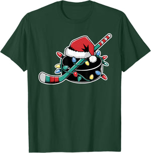 Christmas Hockey Player Santa Sports Design Boys T-Shirt - T-Shirt | Forest