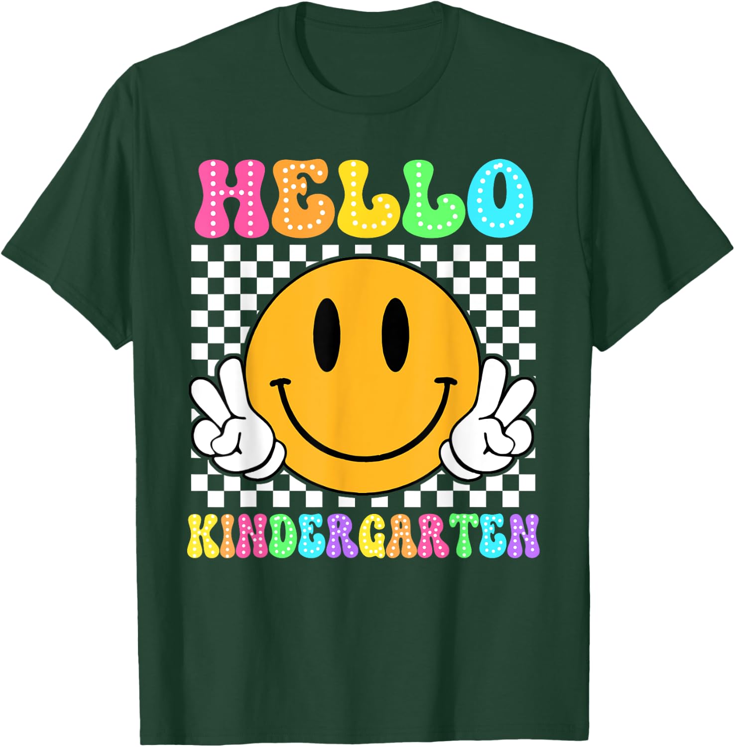 Hello Kindergarten Back to School for Teachers and Students Women Girls Kids T-Shirt - T-Shirt | Forest
