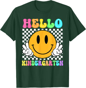 Hello Kindergarten Back to School for Teachers and Students Women Girls Kids T-Shirt - T-Shirt | Forest