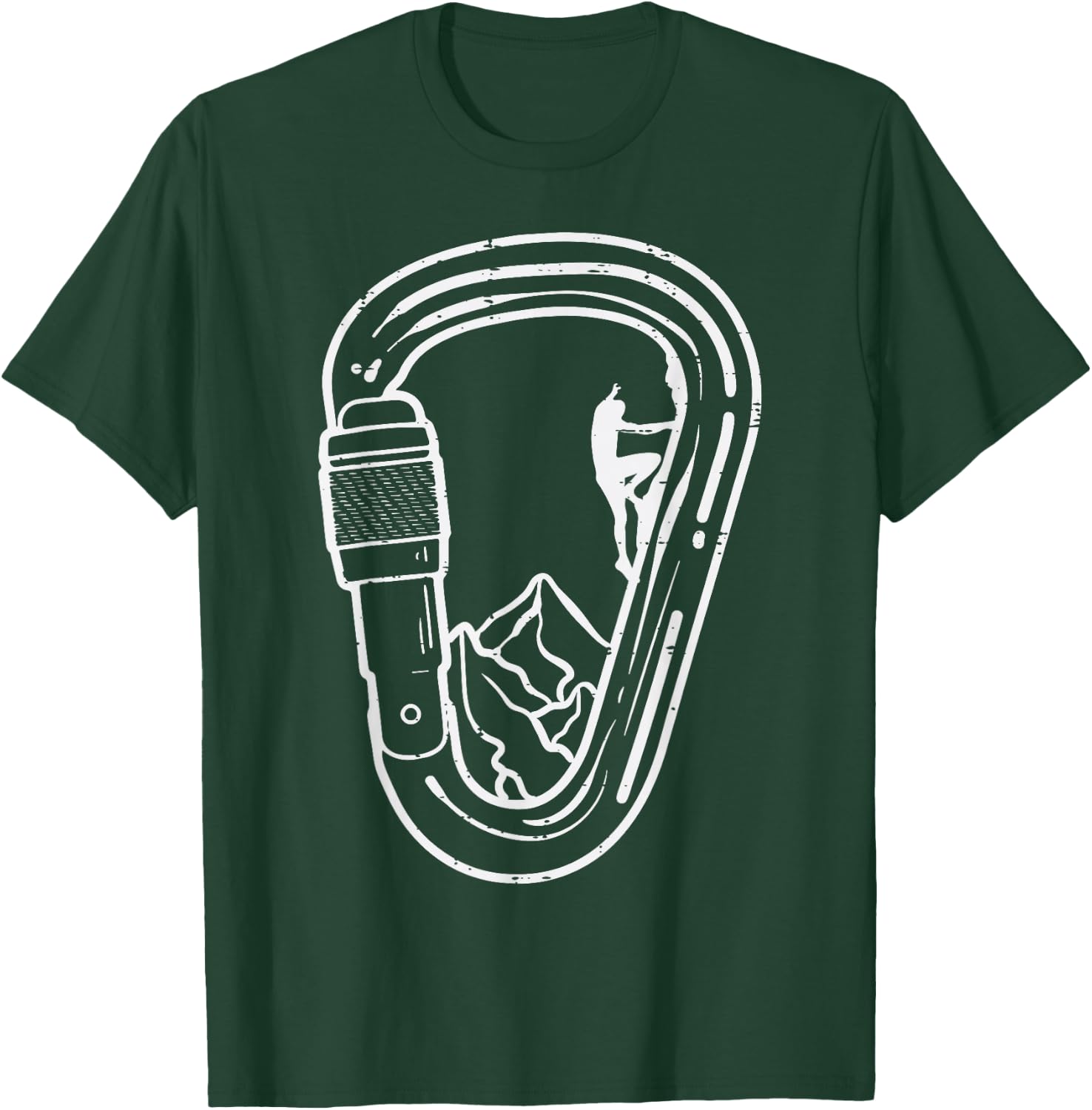 Climbing Carabiner Rock Climber Cool Mountain Men Women Kids T-Shirt - T-Shirt | Forest