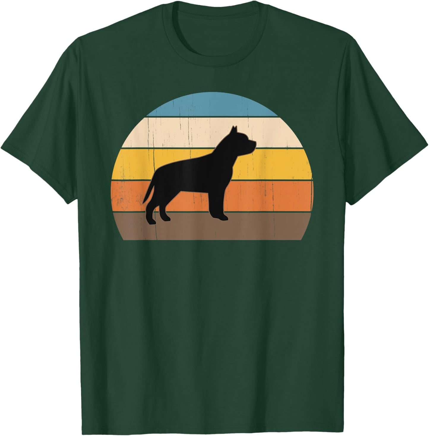 Cool Retro Sunset Pit Bulls - Great PitBull Owner / Lover T-Shirt - T-Shirt | Forest