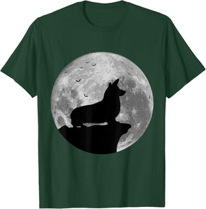 Pembroke Welsh Corgi Silhouette The Moon Halloween Costume T-Shirt - T-Shirt | Forest