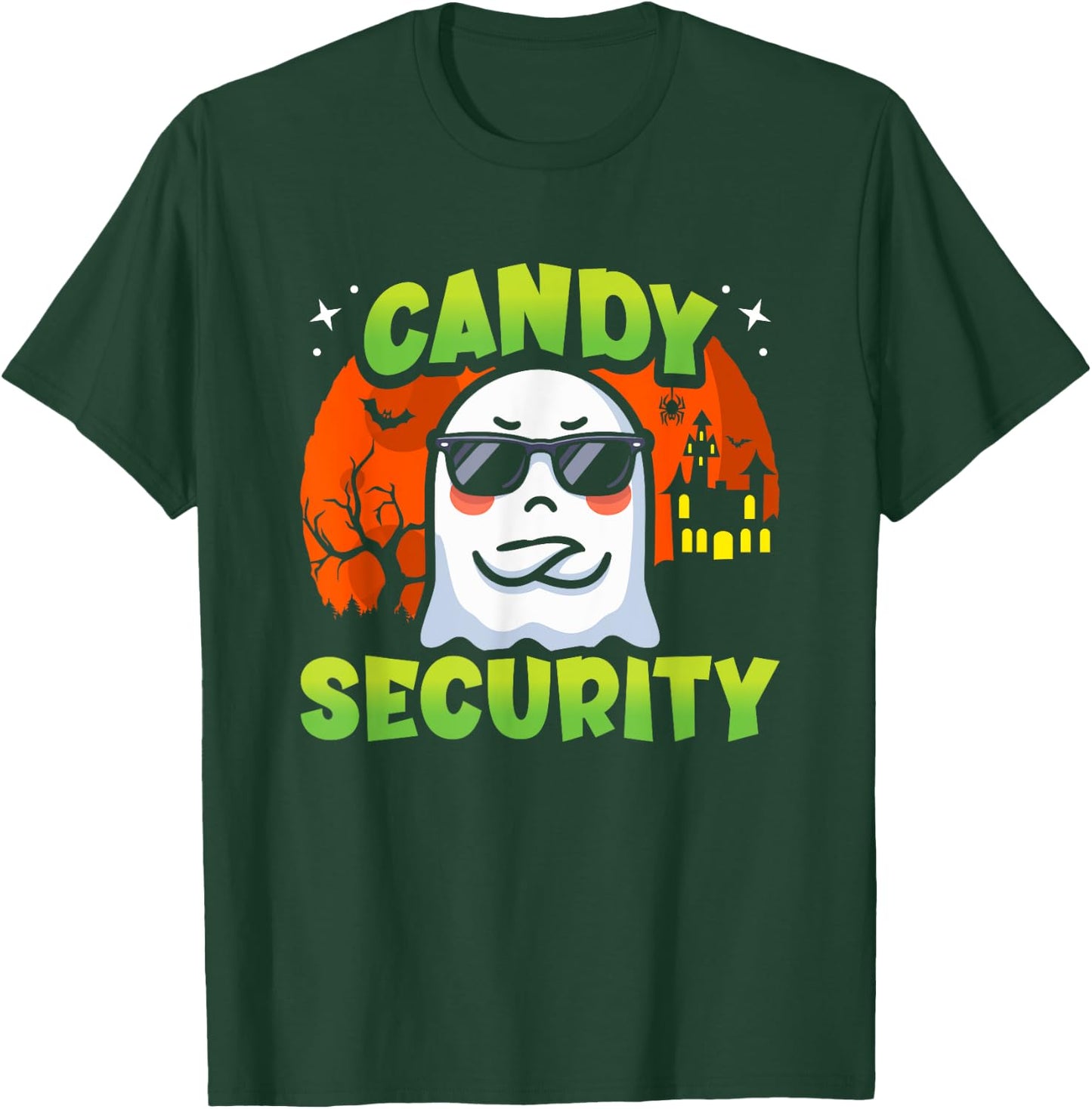 Cute Ghost Kids Halloween - Candy Security - Funny Halloween T-Shirt - T-Shirt | Forest