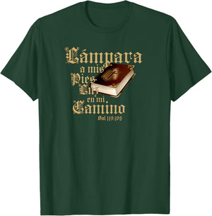 Christian Bible Verse Quote Sal 119:105 Retro T-Shirt - T-Shirt | Forest