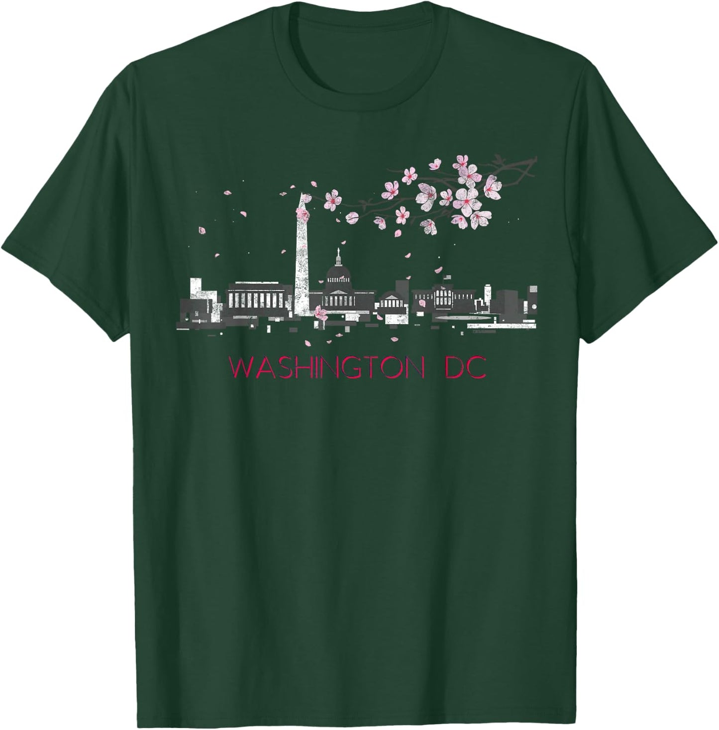 Washington D.C.Vacation Cherry Blossom White House Capitol T-Shirt - T-Shirt | Forest