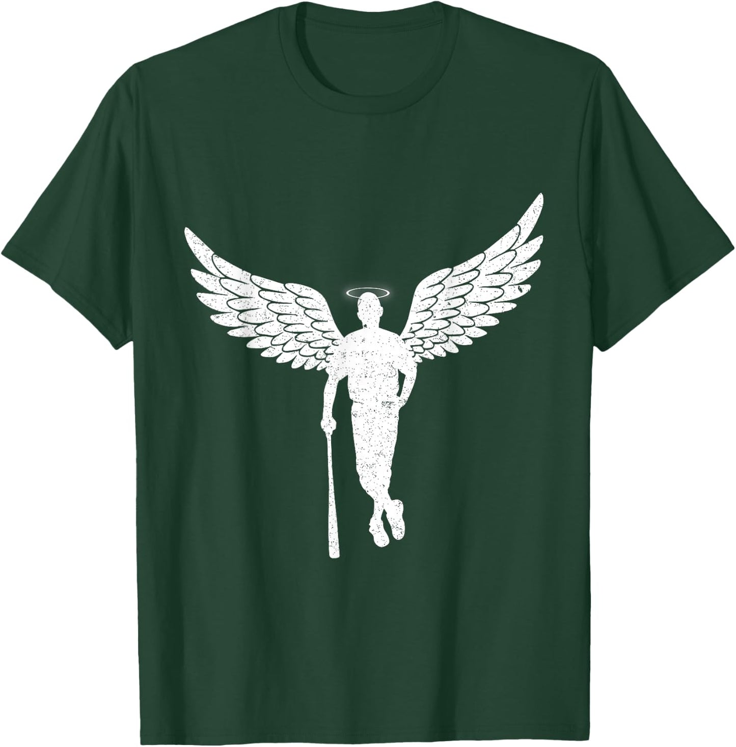 Vintage Angel Baseball Player with Halo And Wings T-Shirt - T-Shirt | Forest