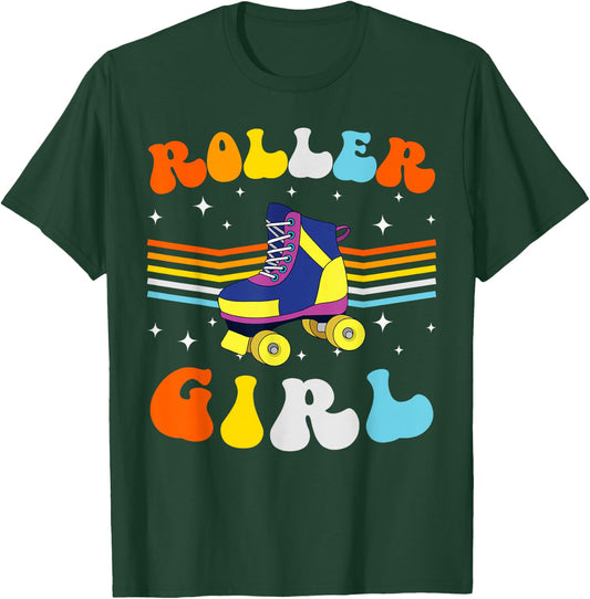 Roller Girl Roller Skating Rollerblade Skater T-Shirt - T-Shirt | Forest