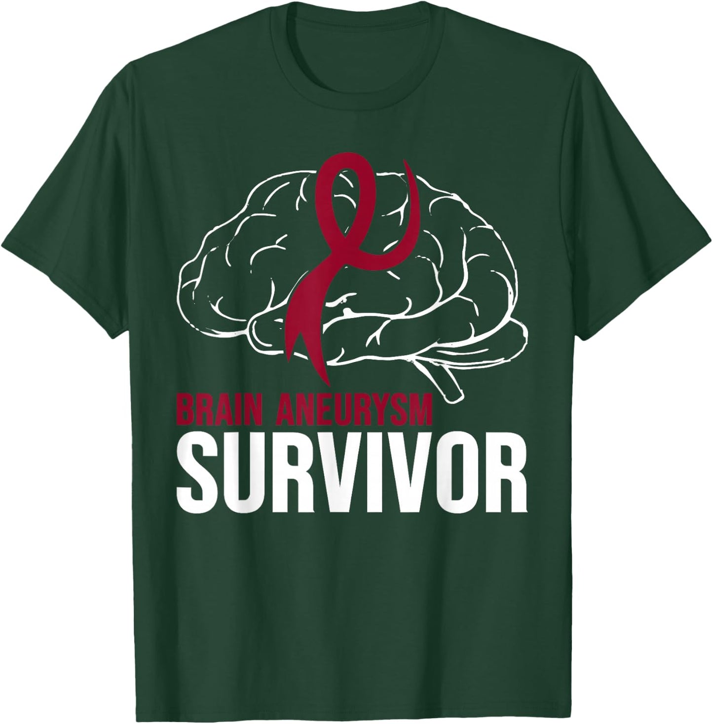 Brain Aneurysm Awareness Survivor Brain Aneurysm T-Shirt - T-Shirt | Forest