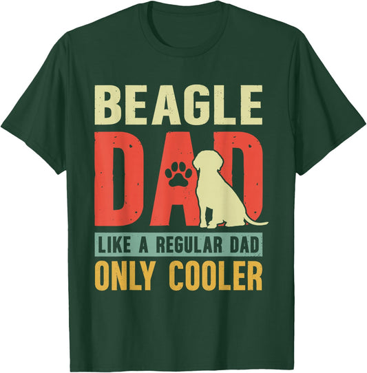 Beagle Dad Funny Father's Day Vintage for Beagle Dog Owner T-Shirt - T-Shirt | Forest