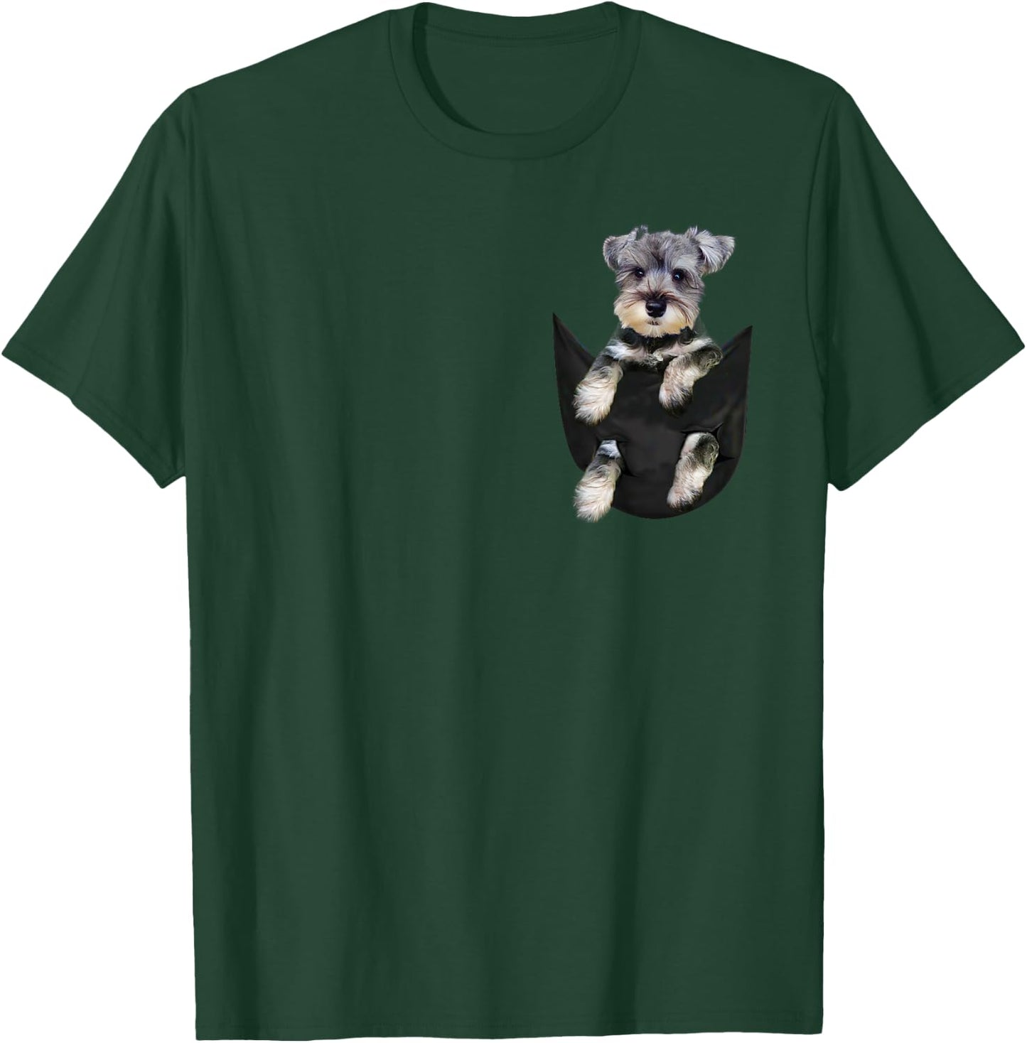 Schnauzer Dog in Pocket Puppy Gifts T-Shirt - T-Shirt | Forest