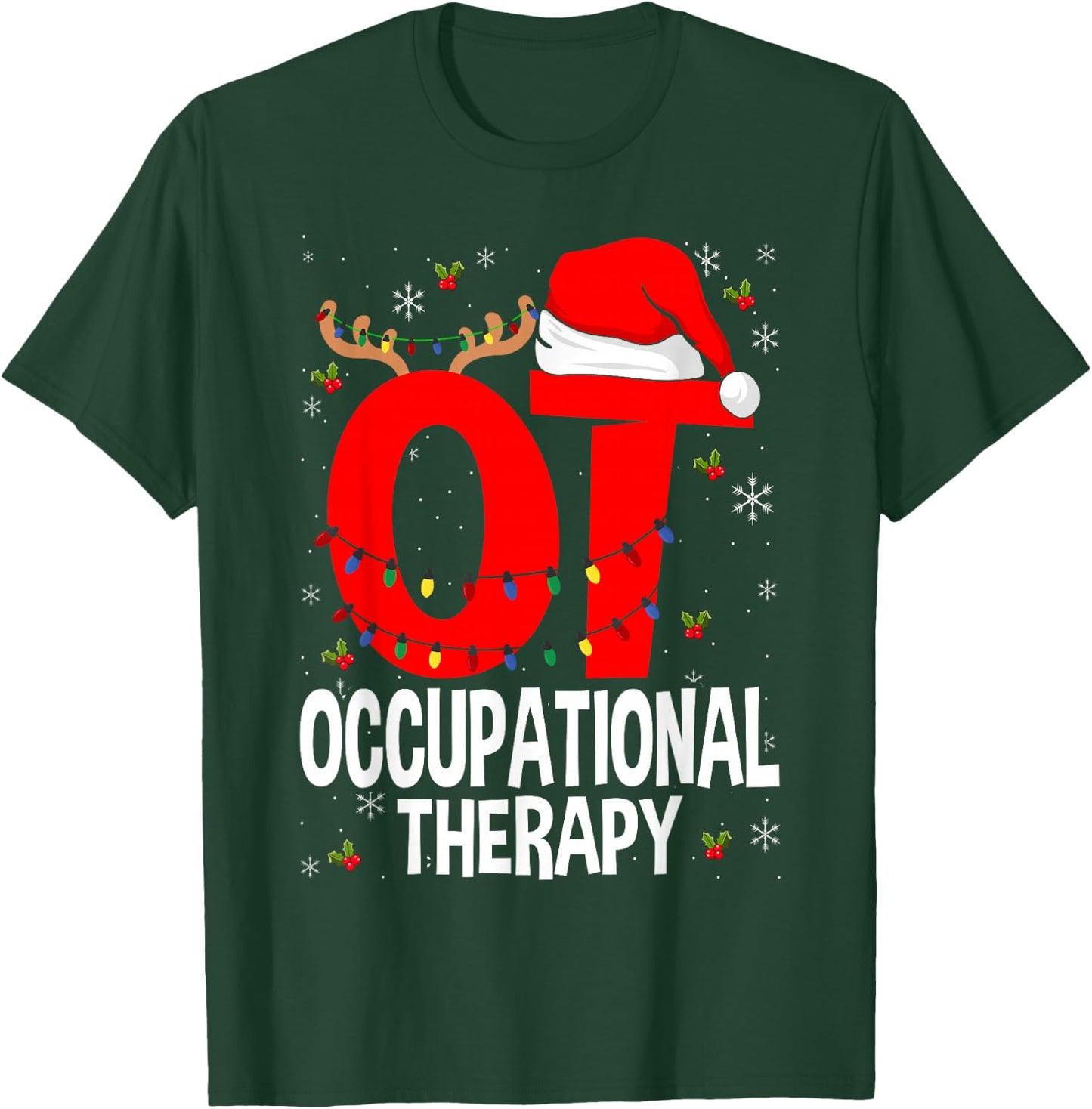 Therapy Christmas Lover Gift Co. Occupational Therapy Retro Groovy OT Therapist T-Shirt - T-Shirt | Forest