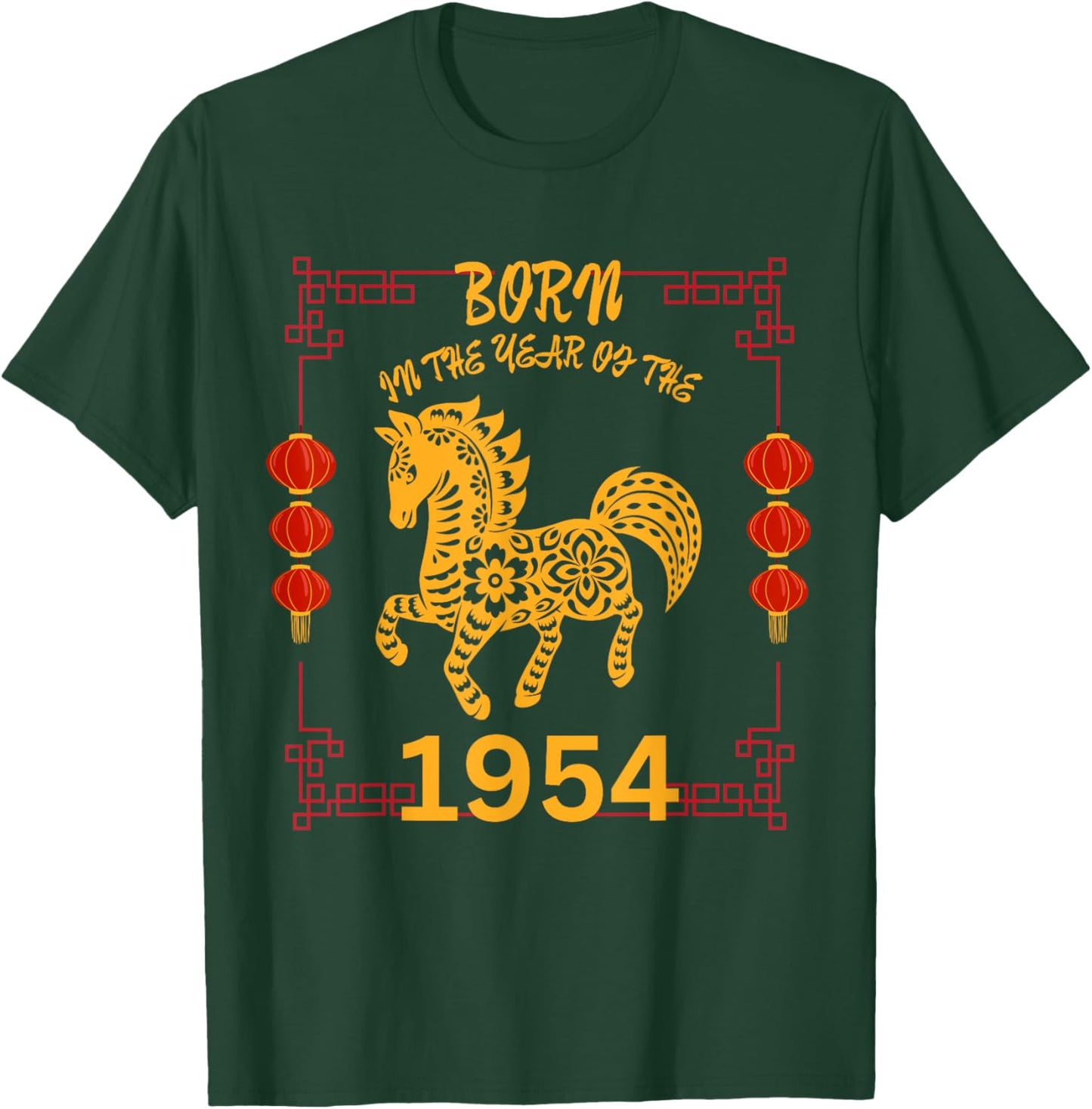 Born in the Year of the Horse 1954 Chinese New Year Zodiac T-Shirt - T-Shirt | Forest