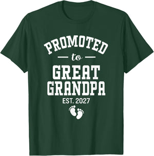 Promoted to Great Grandpa 2027 First Time Grandfather Men T-Shirt - T-Shirt | Forest