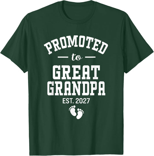 Promoted to Great Grandpa 2027 First Time Grandfather Men T-Shirt - T-Shirt | Forest