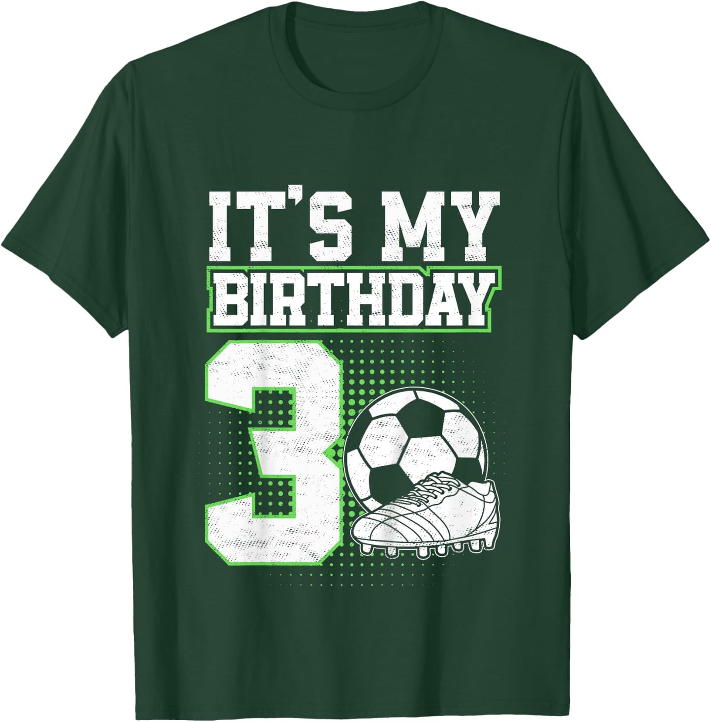 Kids 3 Year Old Soccer Boy Its My 3rd Birthday Soccer Ball T-Shirt - T-Shirt | Forest