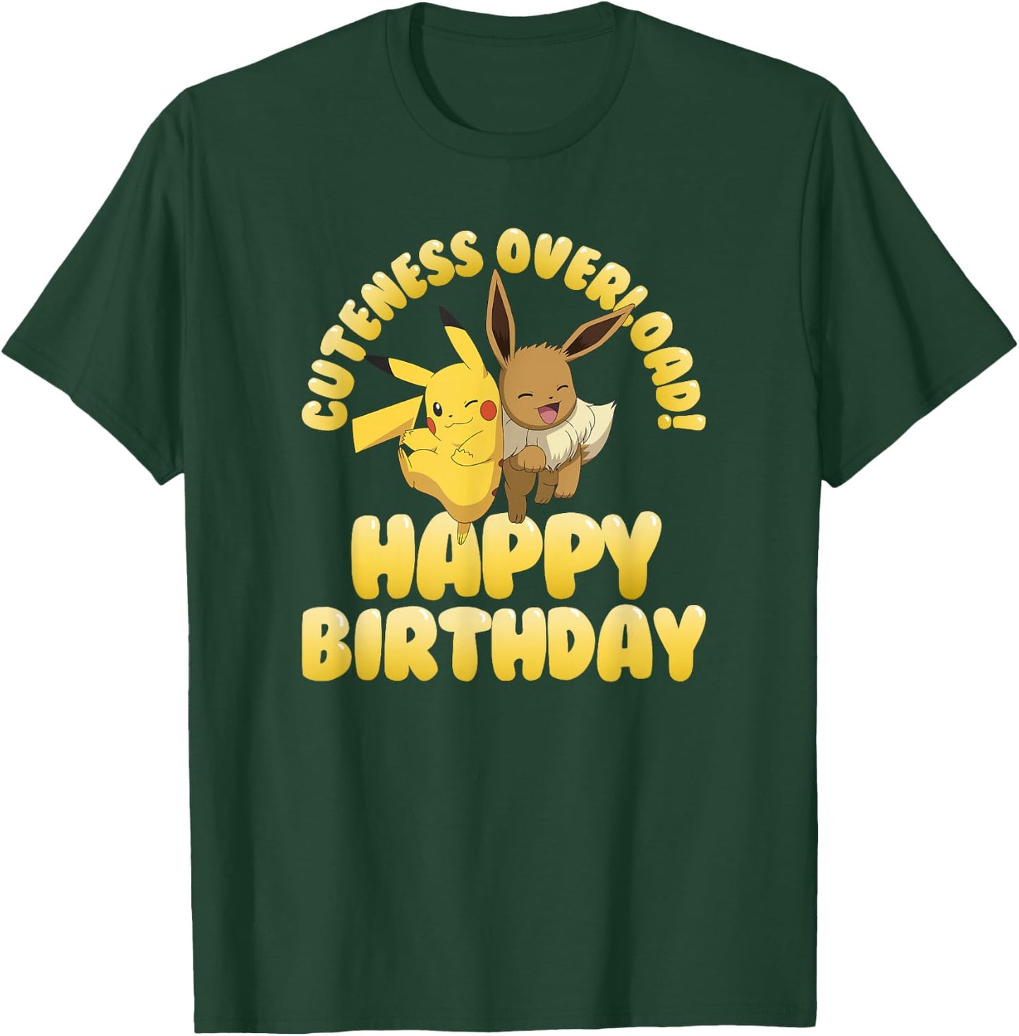 Pokémon Birthday Pikachu & Eevee Cuteness Overload! T-Shirt - T-Shirt | Forest