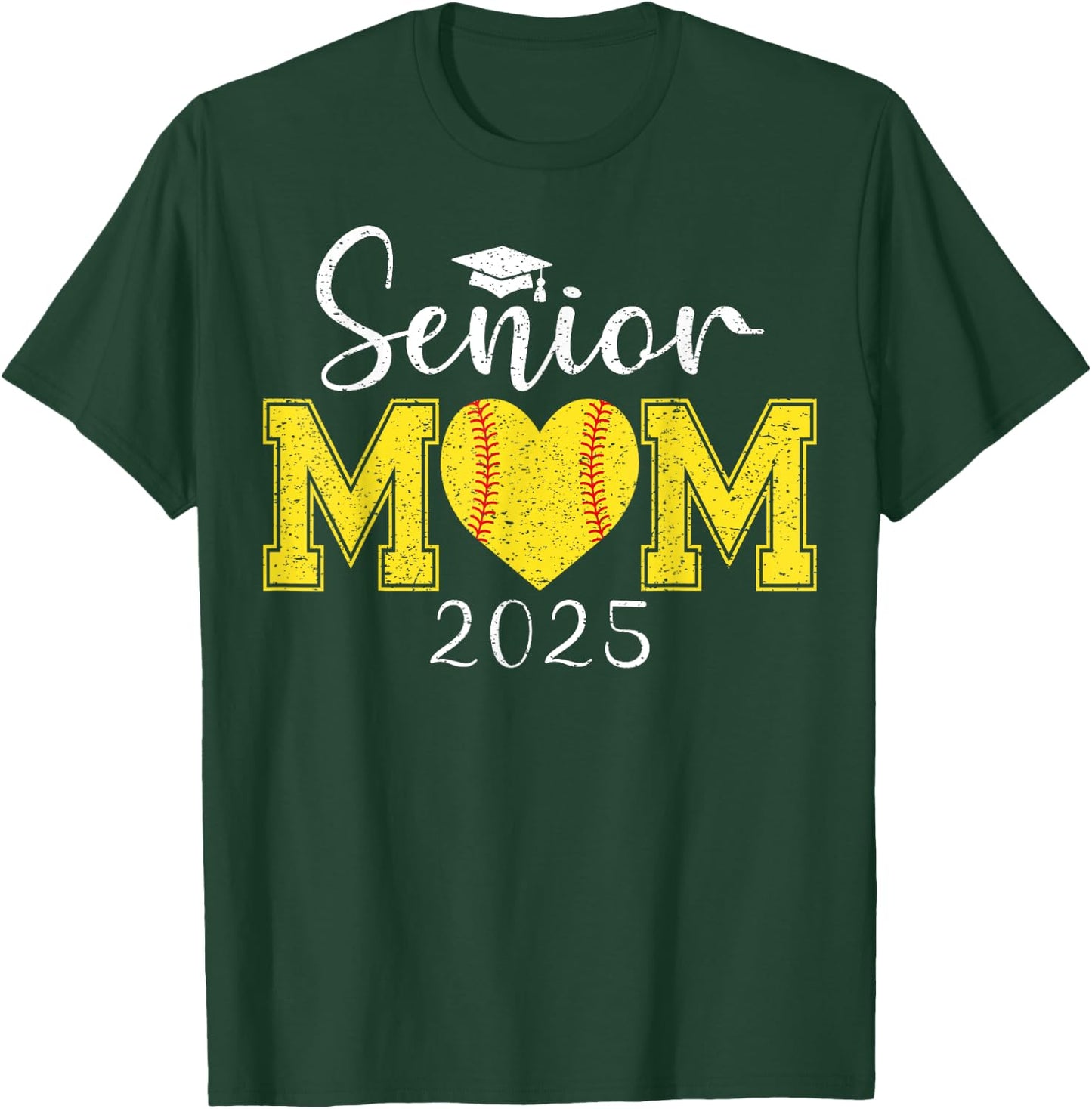Senior Mom Softball 2025 Class Of 2025 Graduation T-Shirt - T-Shirt | Forest