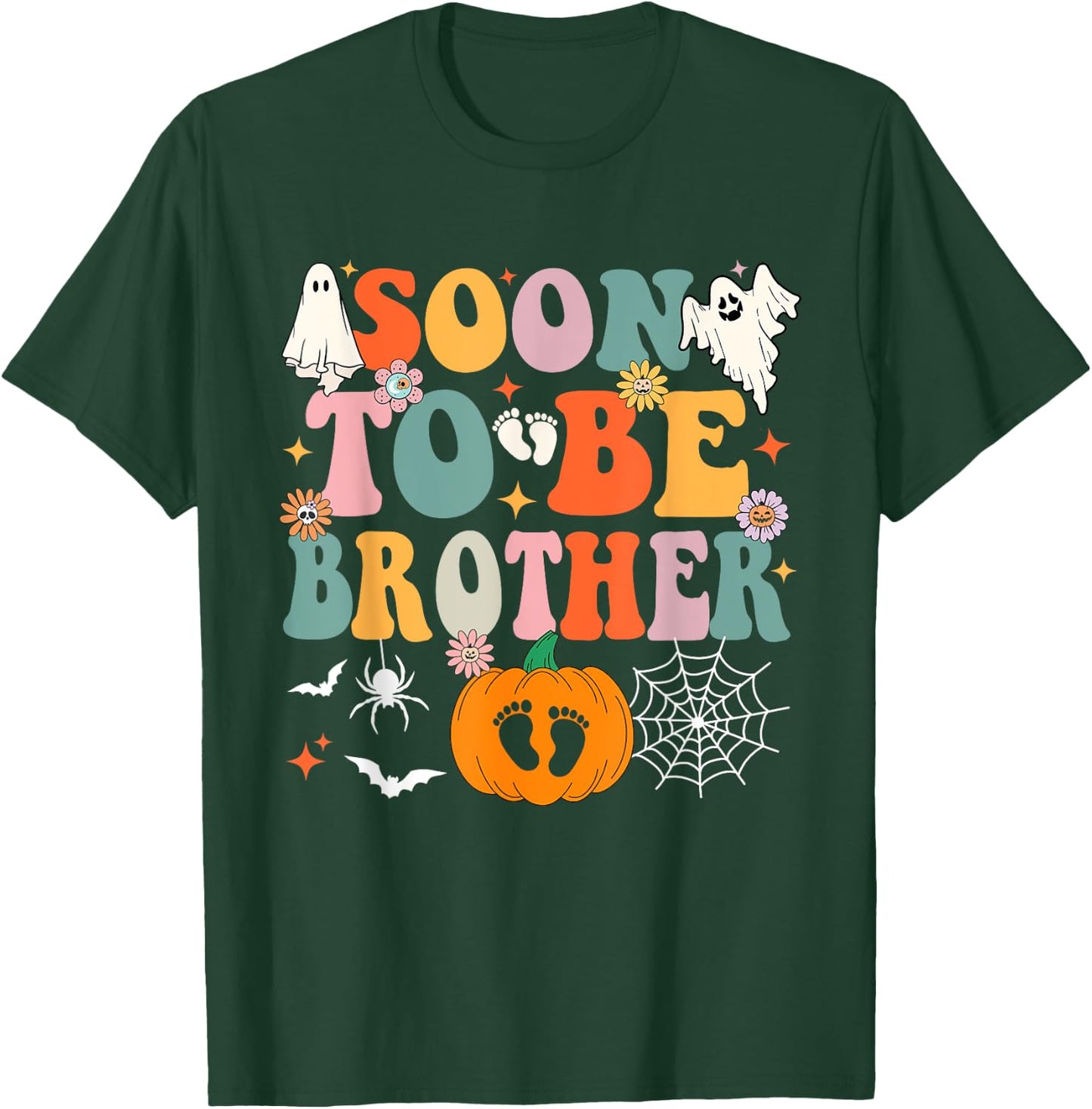 Soon to Be Brother Halloween Pregnancy Announcement Pumpkin T-Shirt - T-Shirt | Forest
