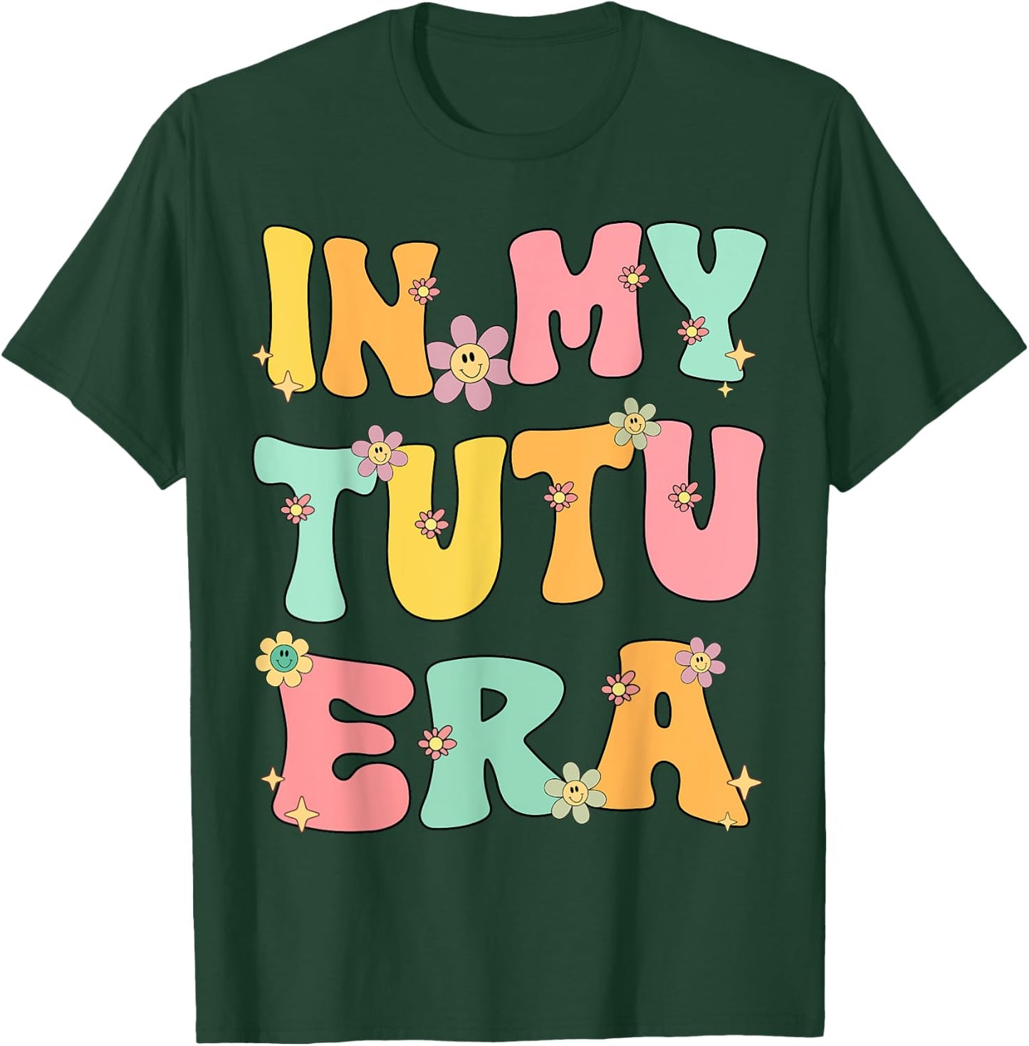 In My Tutu Era Retro Groovy Tutu Grandma Mothers day Cute T-Shirt - T-Shirt | Forest