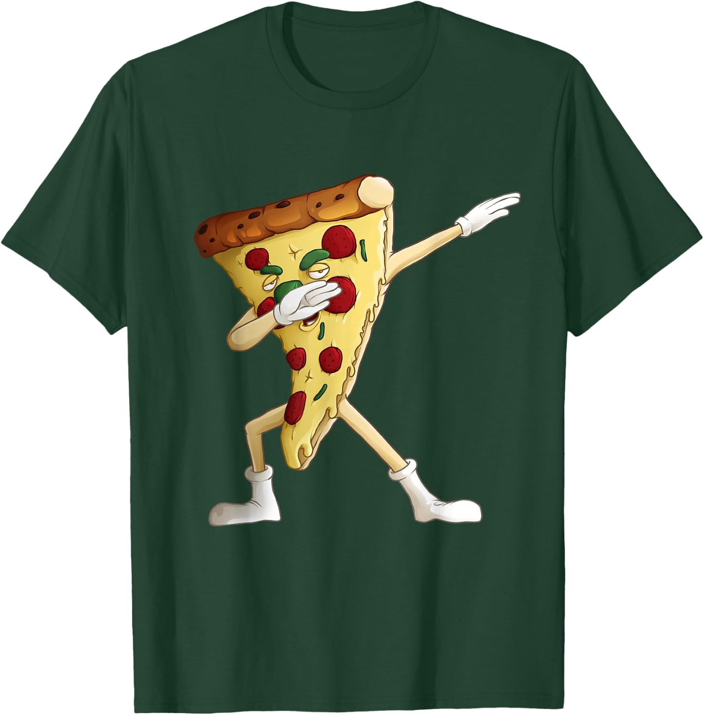 Cool Dabbing Pizza Design For Boys Girls Kids Pizza Lover T-Shirt - T-Shirt | Forest