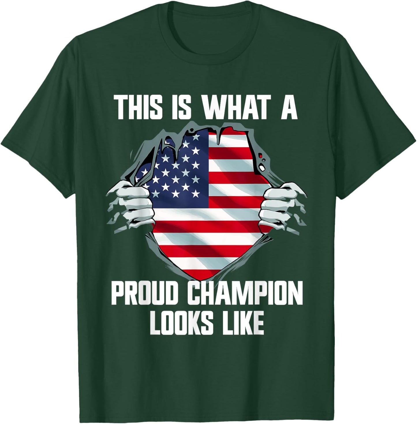 This is what a proud champion looks like - USA flag T-Shirt - T-Shirt | Forest