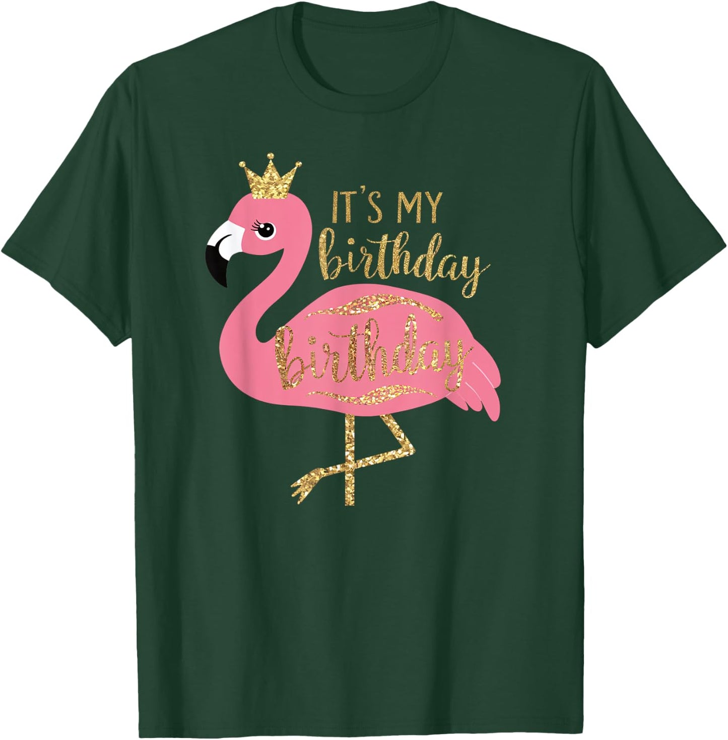 It's My Birthday Princess Flamingo Girls Kids Gifts T-Shirt - T-Shirt | Forest