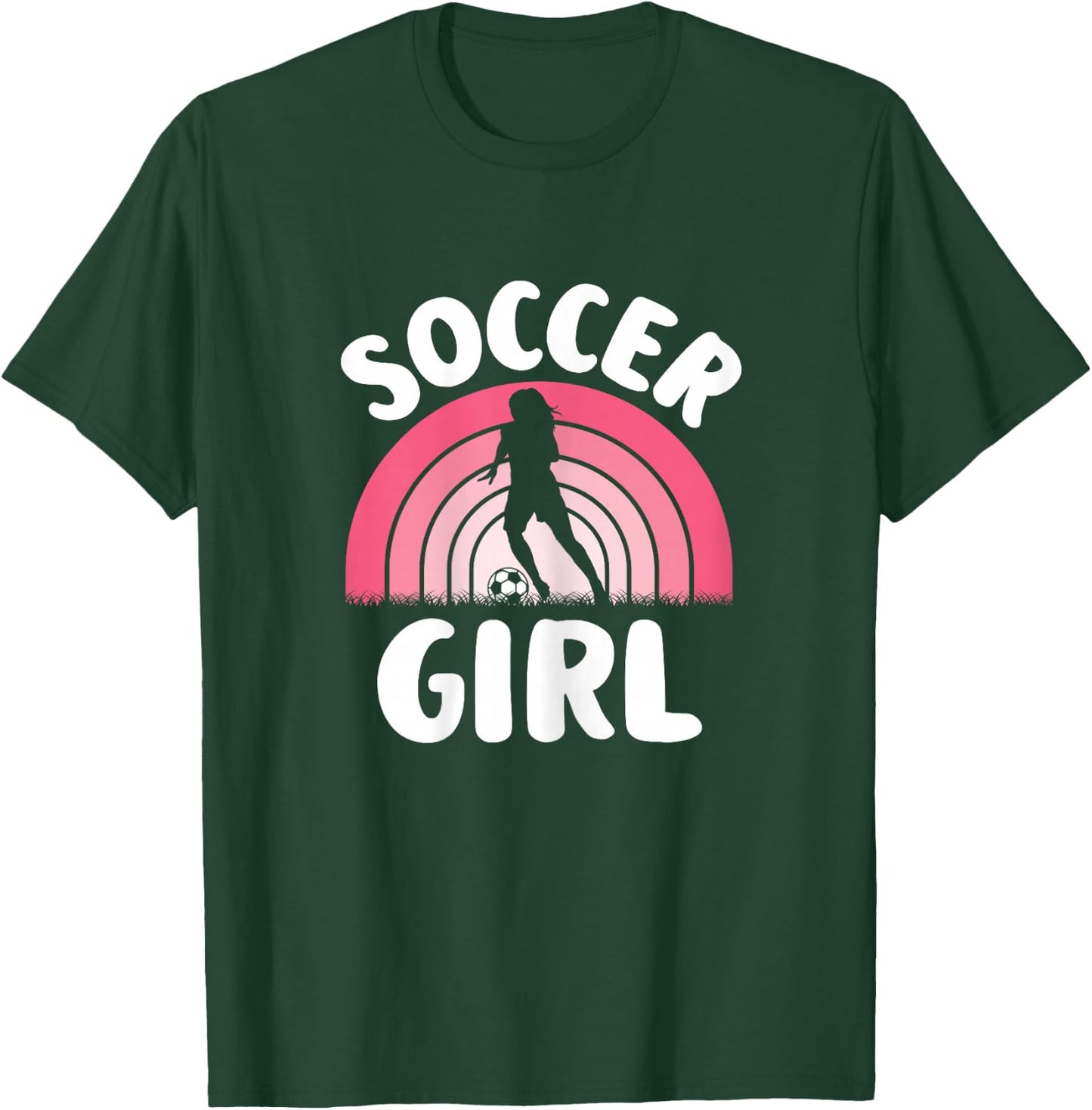 Soccer Girl Cute Pink Soccer Lover Women Girls Kids T-Shirt - T-Shirt | Forest
