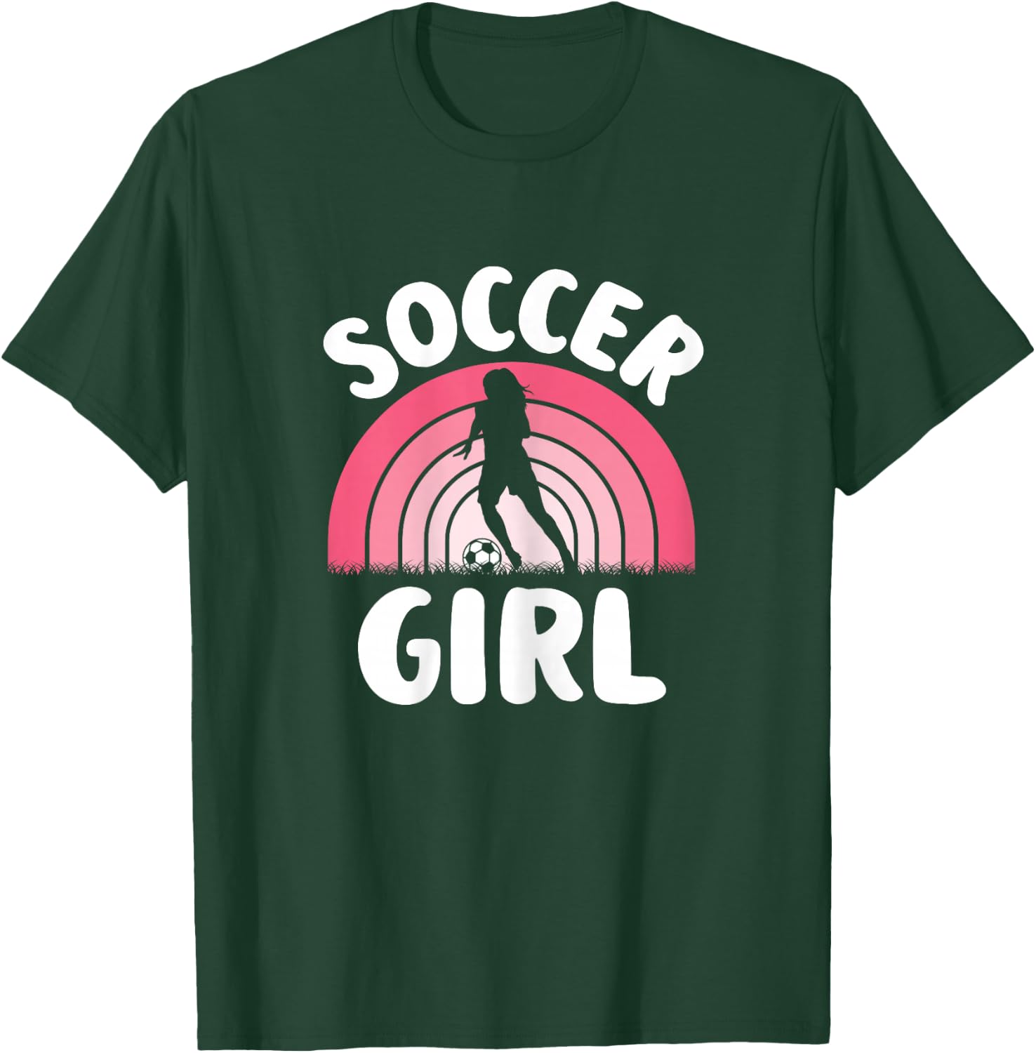 Soccer Girl Cute Pink Soccer Lover Women Girls Kids T-Shirt - T-Shirt | Forest