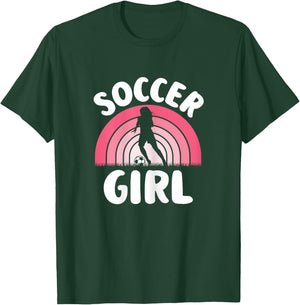 Soccer Girl Cute Pink Soccer Lover Women Girls Kids T-Shirt - T-Shirt | Forest