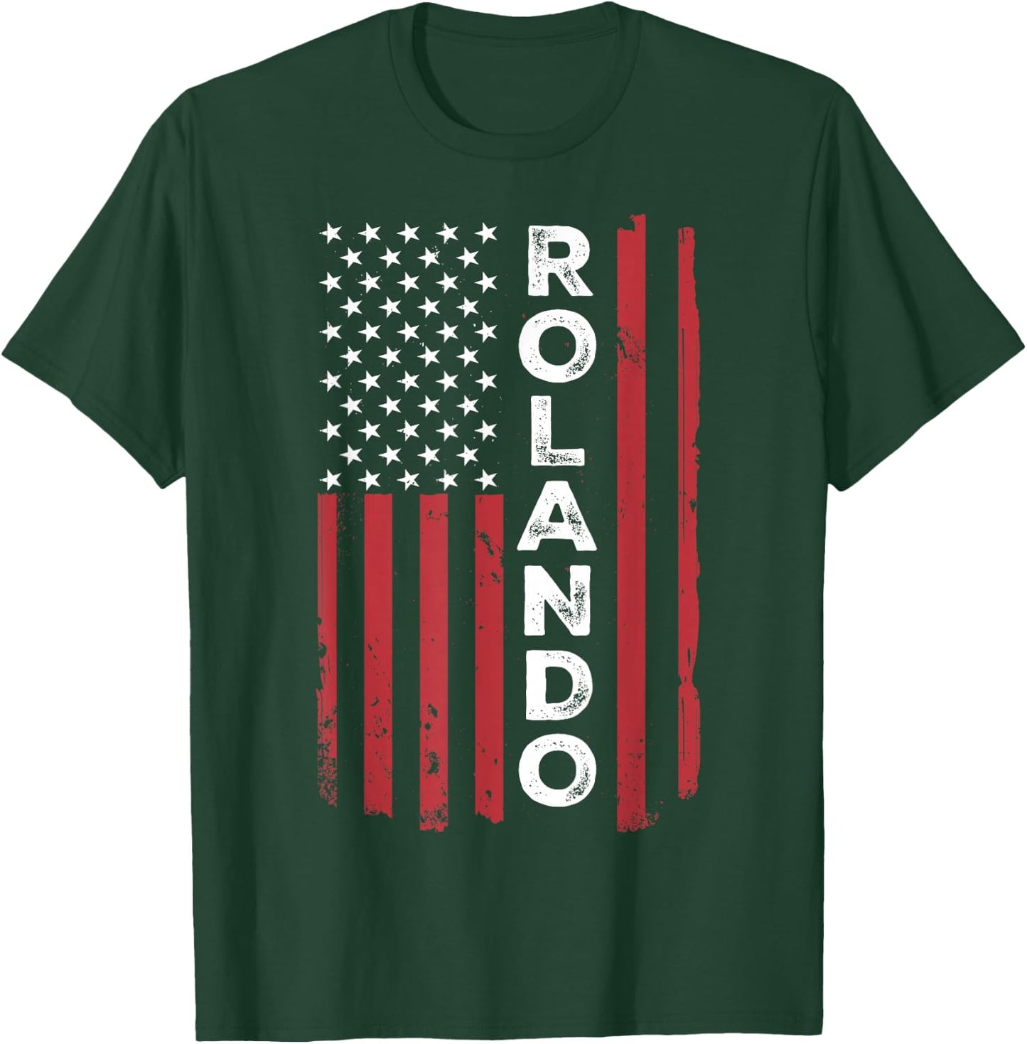 Rolando USA Flag American Flag Patriotic T-Shirt - T-Shirt | Forest