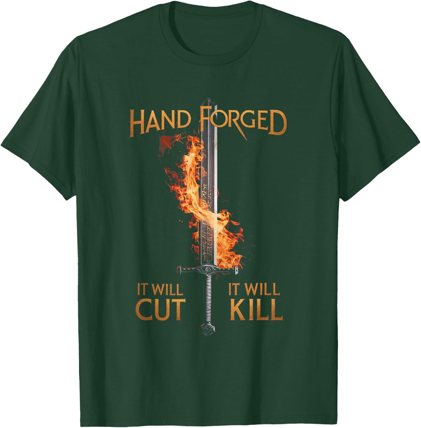 Weapon Blacksmith Men Women and Gifts Hand Forged It Will Cut It Will Kill Sword Knife Forging , Small T-Shirt - T-Shirt | Forest