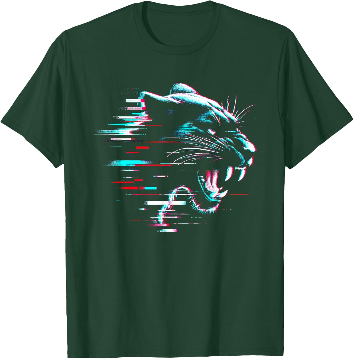 Black Panther Glitch - Vintage Panther Wild Animal Lover T-Shirt - T-Shirt | Forest