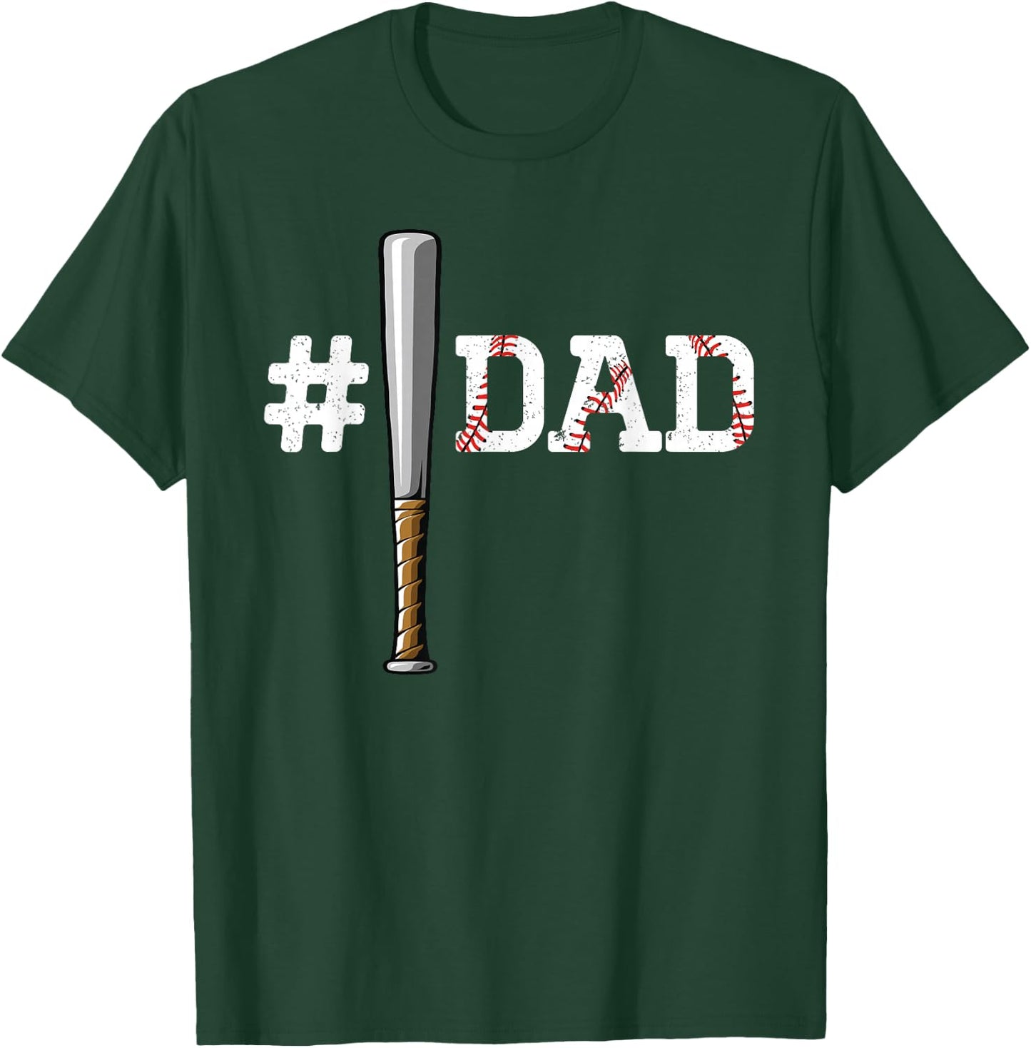 Number One Baseball Dad for Father's Day #1 Daddy Coach T-Shirt - T-Shirt | Forest