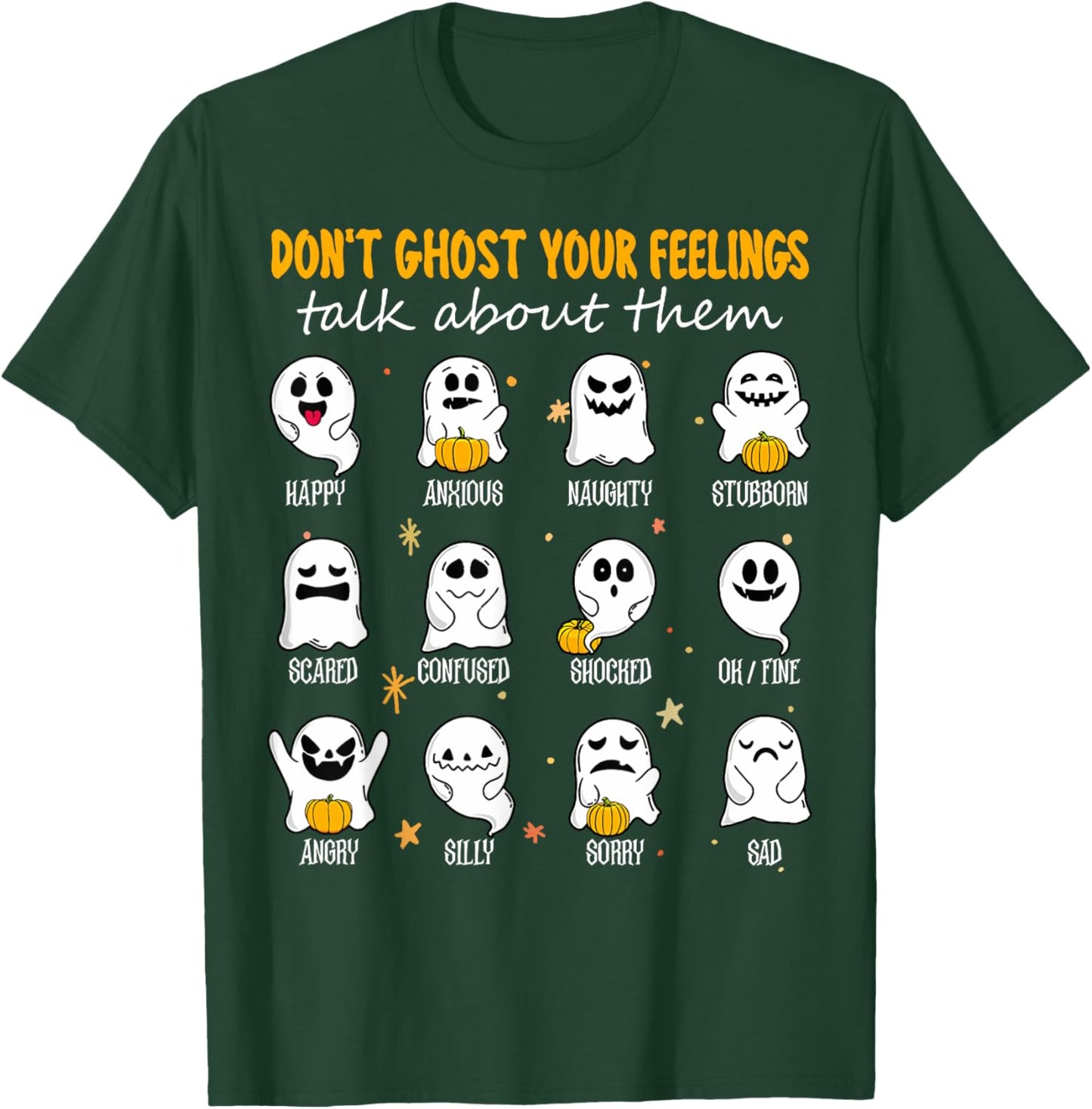 Halloween School Counselor Don't Ghost Your Feeling Teacher T-Shirt - T-Shirt | Forest