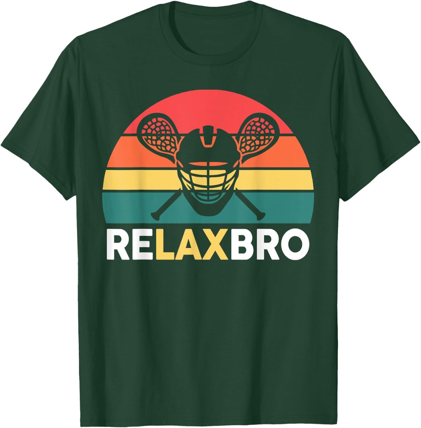 Lacrosse-Shirt Relaxbro Funny Lacrosse Lax Boys Youth Men T-Shirt - T-Shirt | Forest