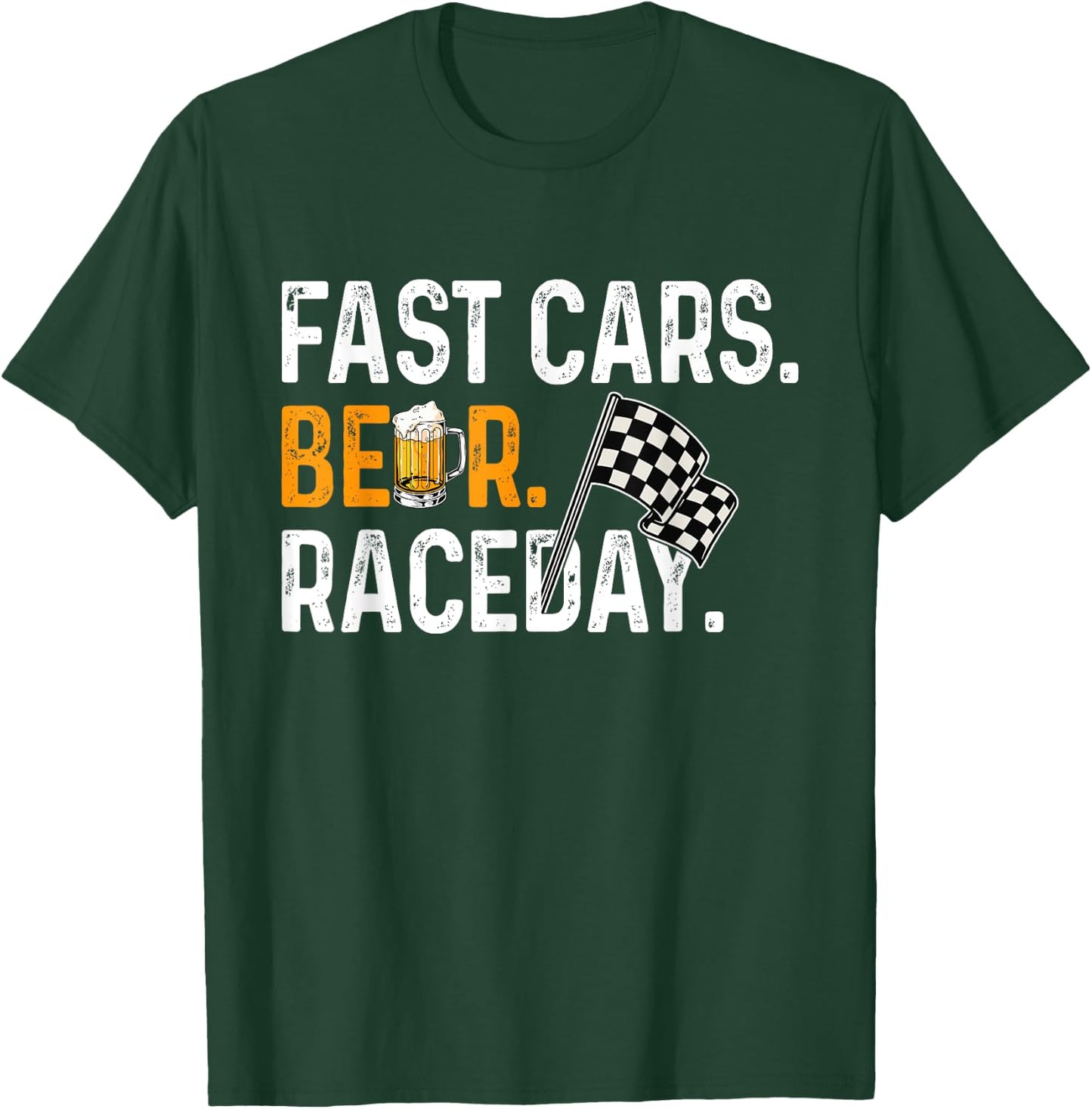 Fast Cars Beer Race Day Funny Car Driver Racing Drinking T-Shirt - T-Shirt | Forest