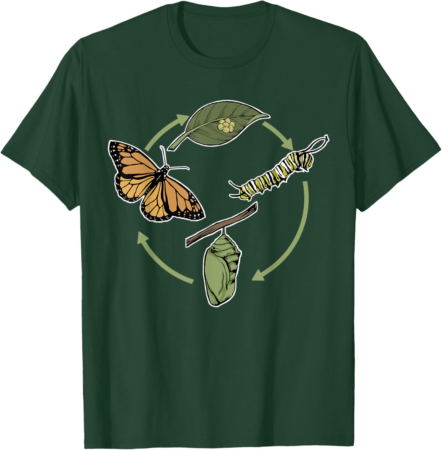 Monarch Butterfly Evolution Cute Butterfly T-Shirt - T-Shirt | Forest