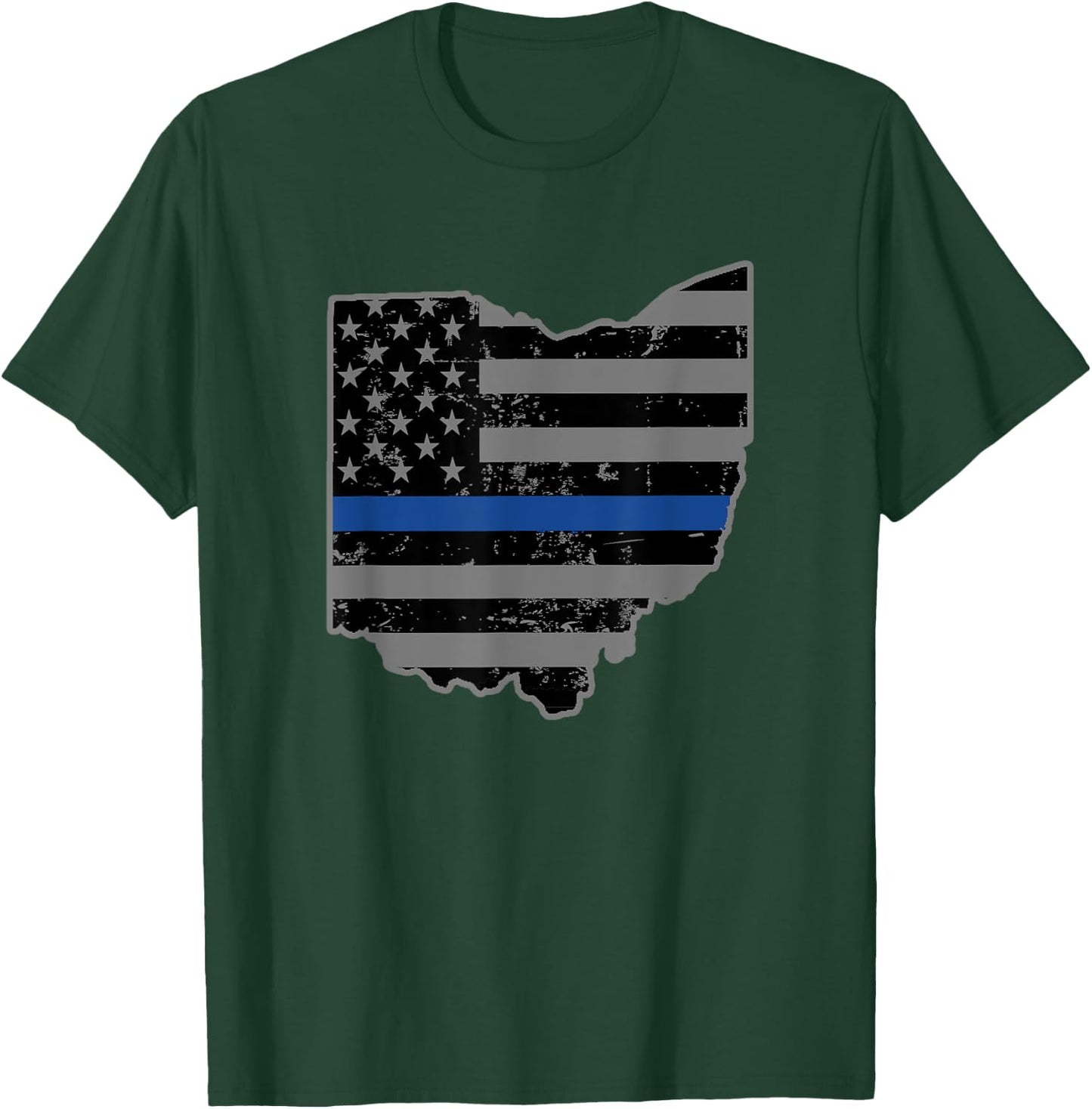 Ohio Highway Patrol Shirt Thin Blue Line Flag Shirt T-Shirt - T-Shirt | Forest