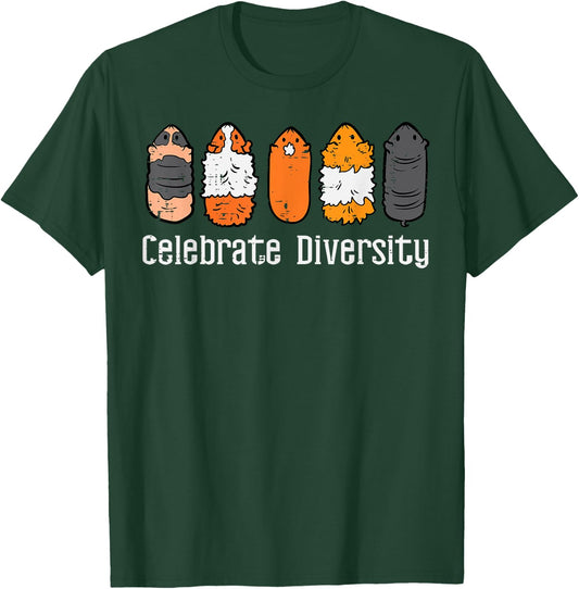 Guinea Pig Breeds Celebrate Diversity Cavy Men Women Kids T-Shirt - T-Shirt | Forest