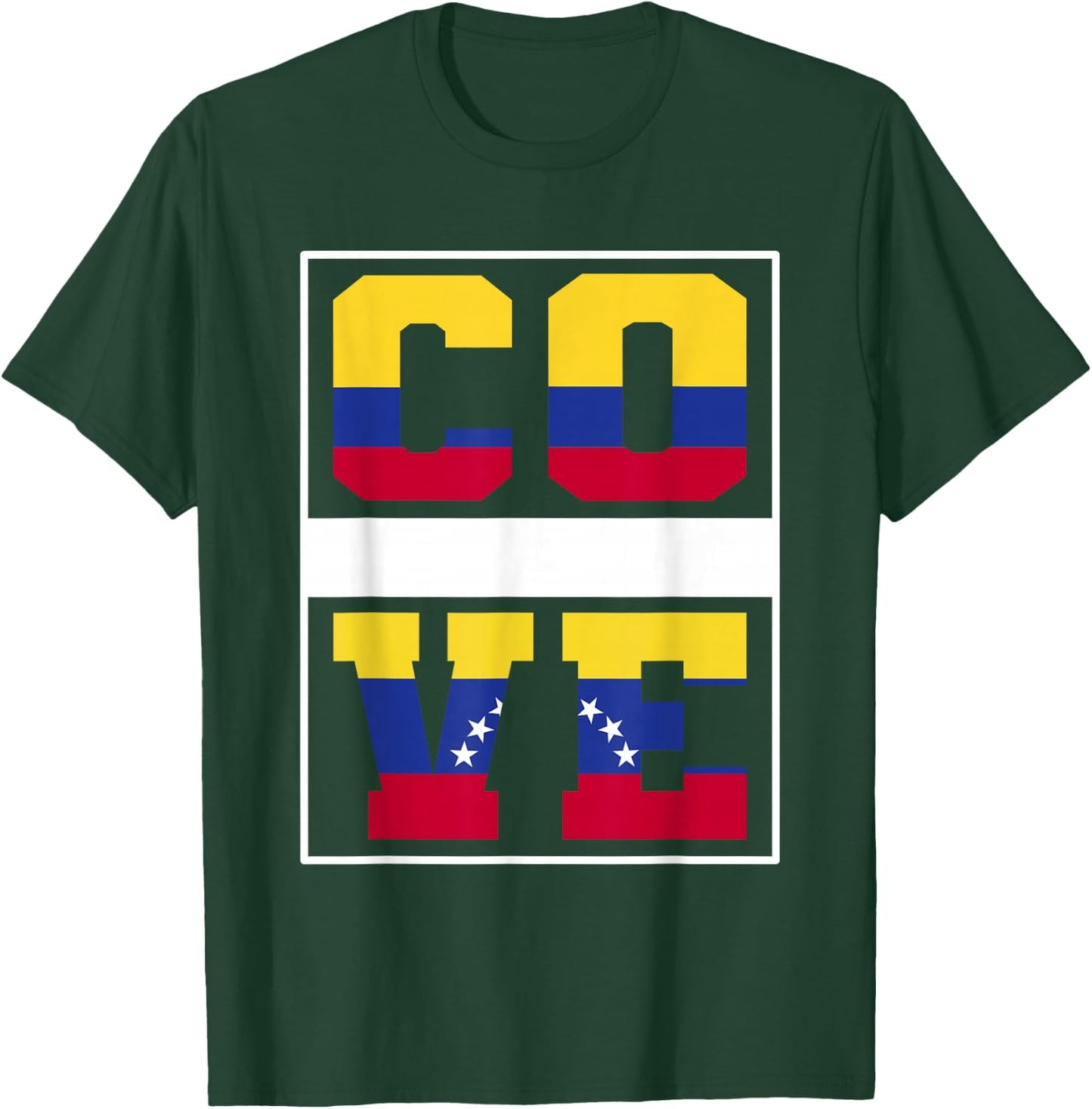 Half Colombian Venezuelan Mixed Heritage Colombia Venezuela T-Shirt - T-Shirt | Forest