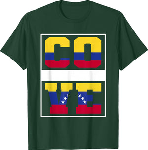 Half Colombian Venezuelan Mixed Heritage Colombia Venezuela T-Shirt - T-Shirt | Forest