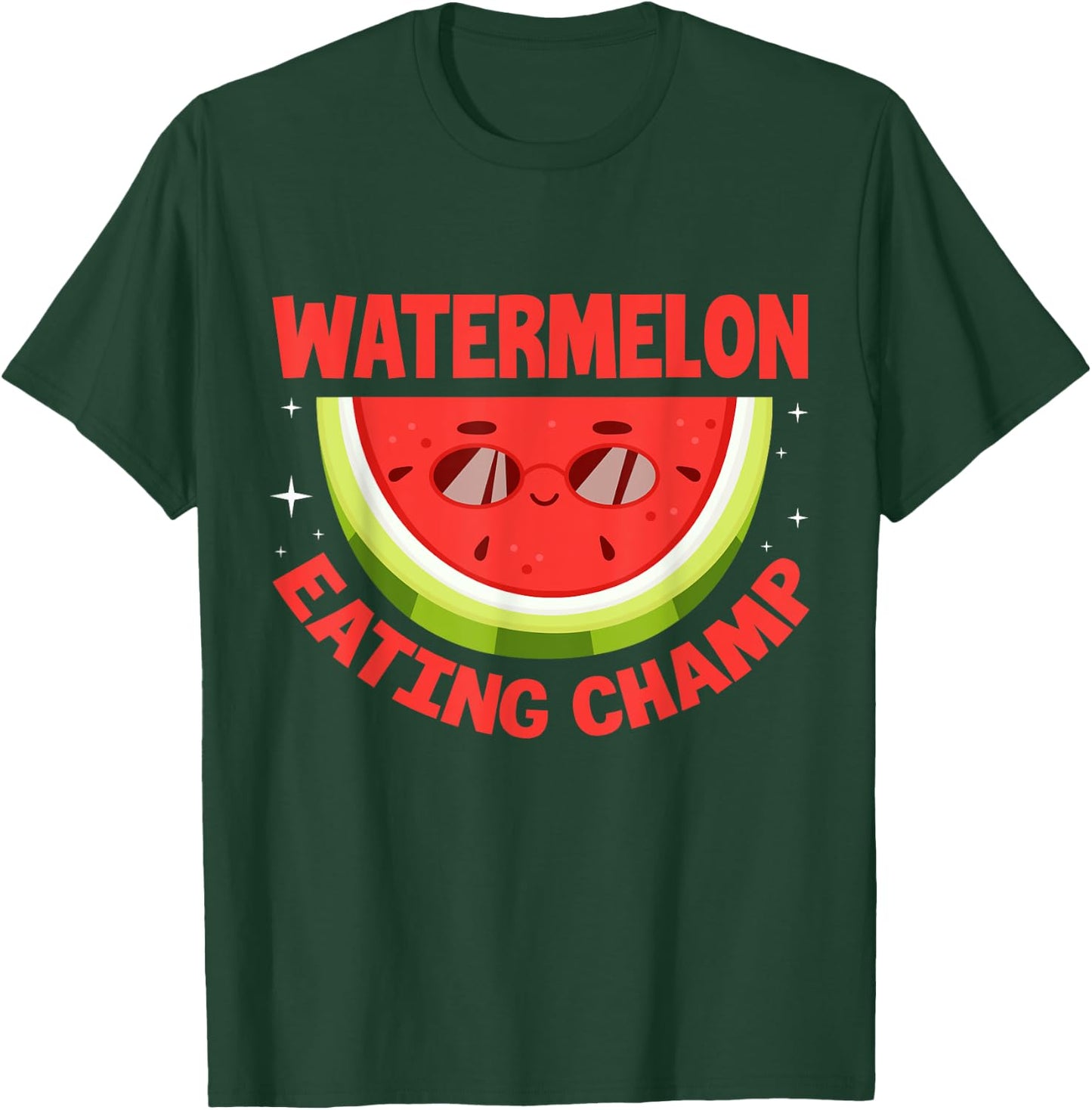 Watermelon Eating Champ Funny Watermelon Kawaii T-Shirt - T-Shirt | Forest