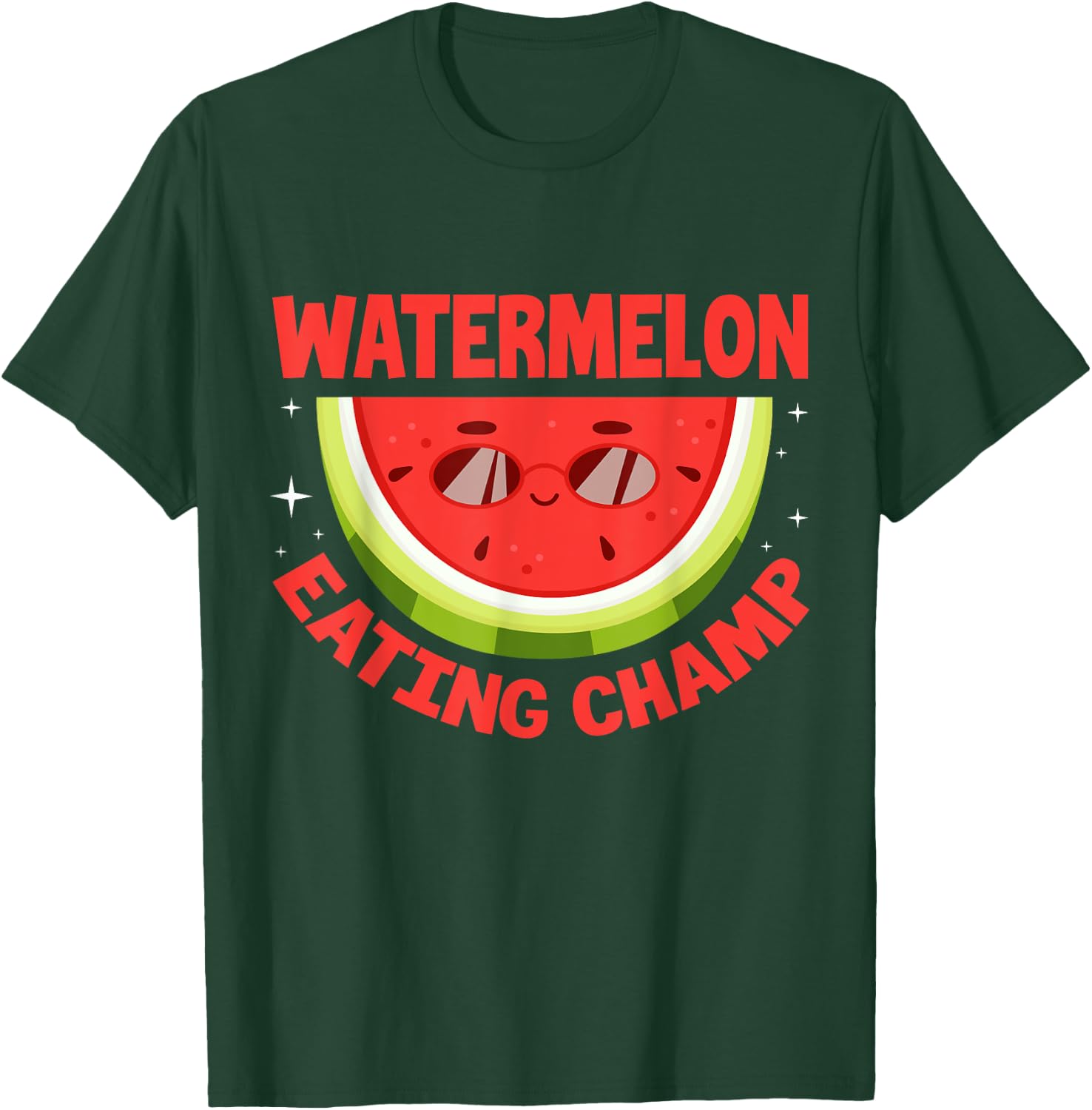 Watermelon Eating Champ Funny Watermelon Kawaii T-Shirt - T-Shirt | Forest