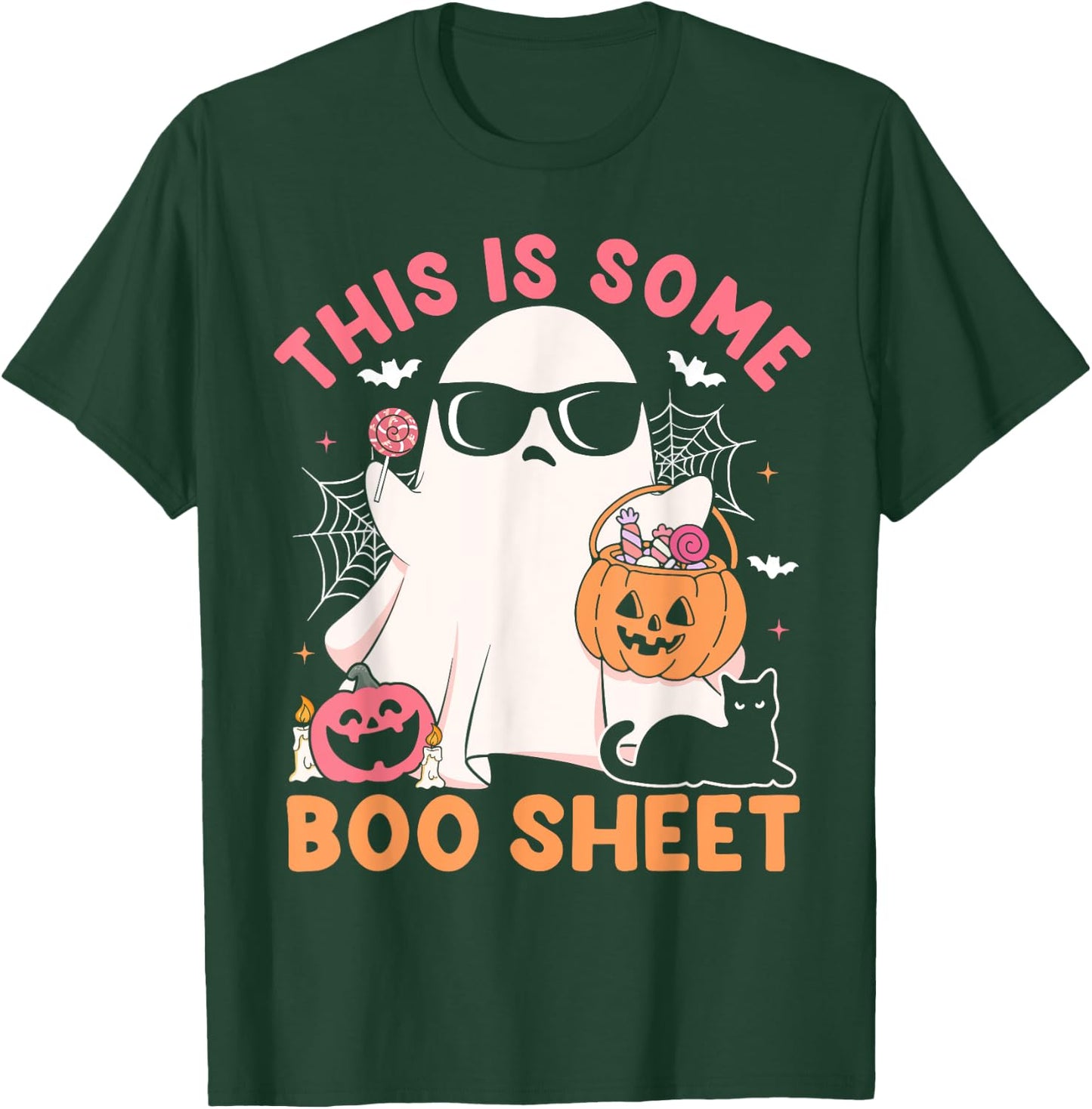 This Is Some Boo Sheet Cute Ghost Retro Halloween Costume T-Shirt - T-Shirt | Forest