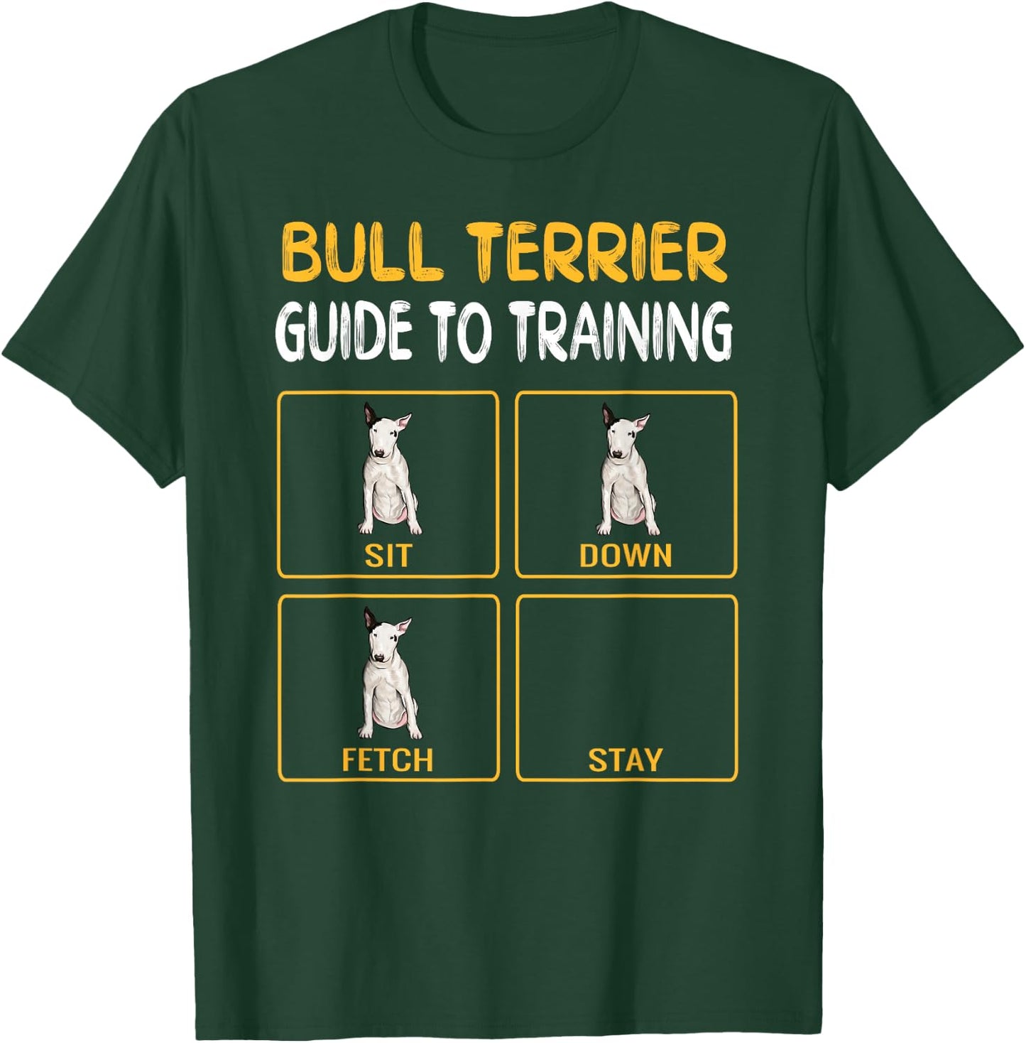 Funny Bull Terrier Guide to Training Dog Obedience Trainer T-Shirt - T-Shirt | Forest