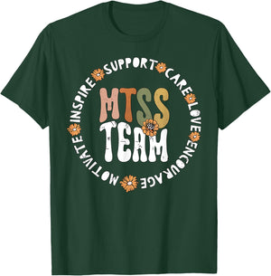 Retro MTSS Team Multi Tiered System of Support Student T-Shirt - T-Shirt | Forest