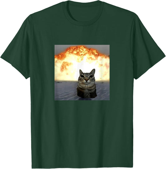 Goofy Cat Explosion T-Shirt - T-Shirt | Forest